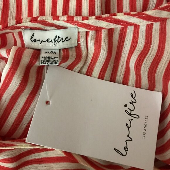 LOVE FIRE Long Sleeve Criss Cross Crop Top NWT Medium - Picture 6 of 9
